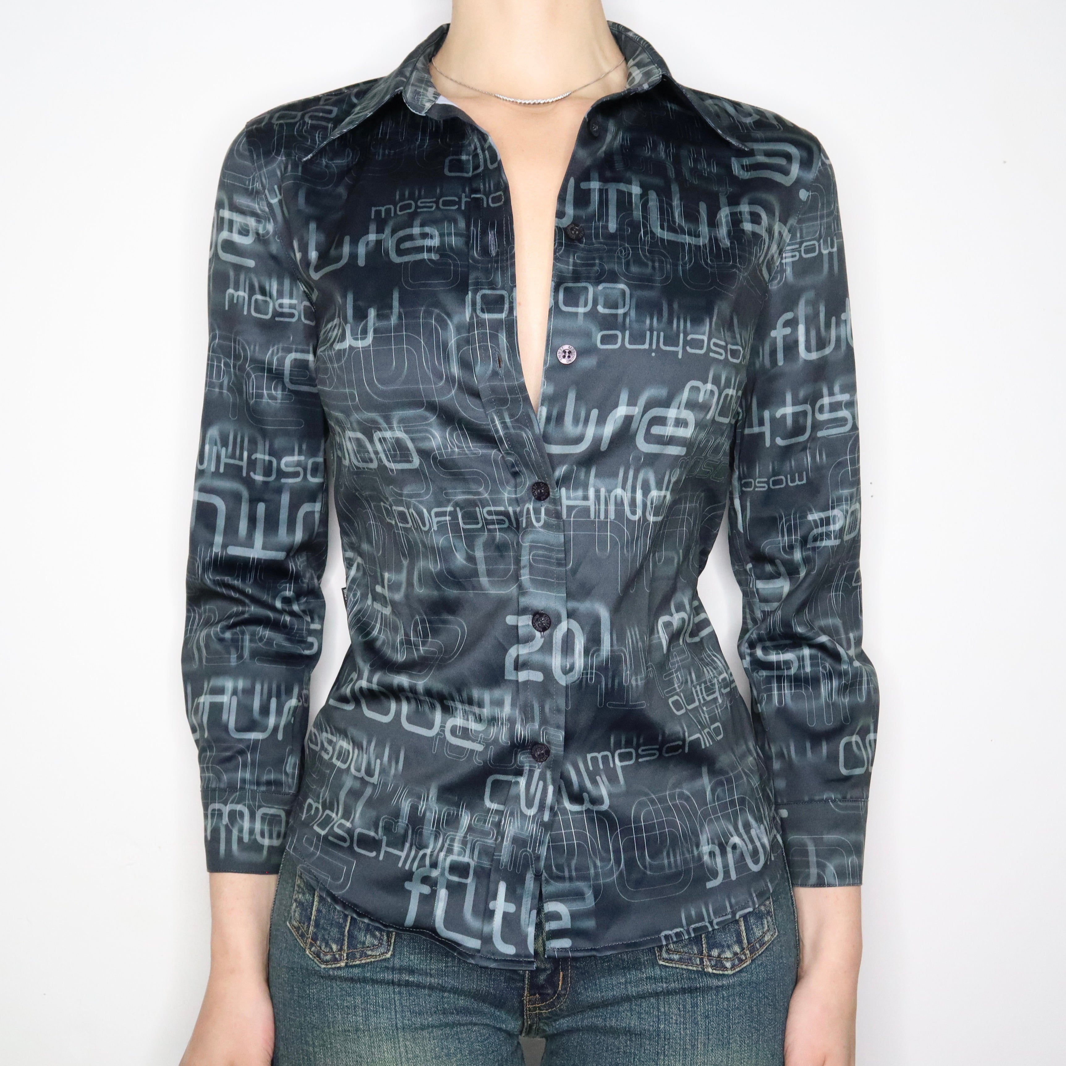 Moschino Y2K Cyber Blouse (Medium)