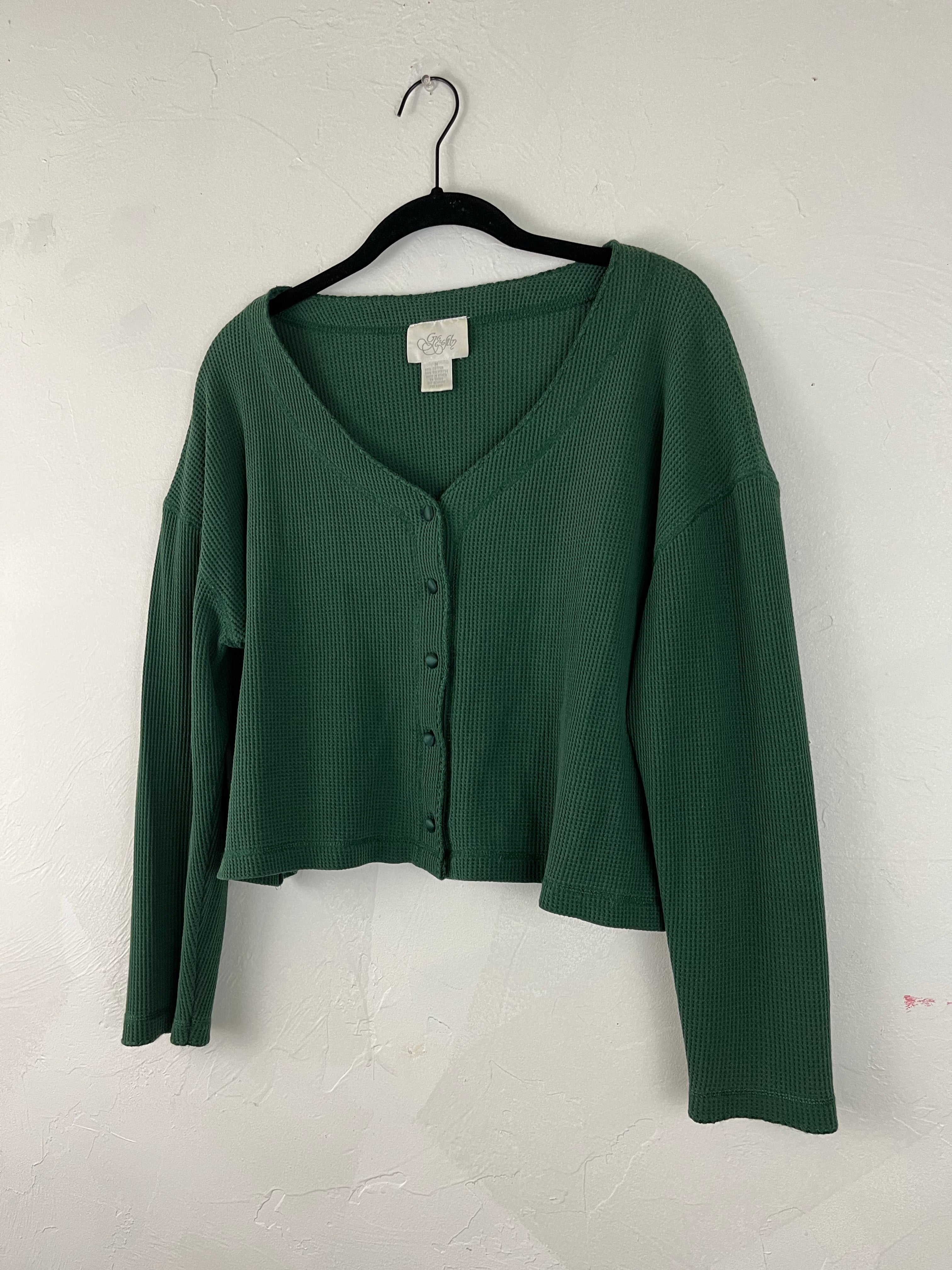 Green thermal cardigan