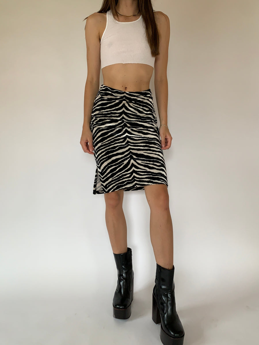 Vintage 1990s Zebra Skirt