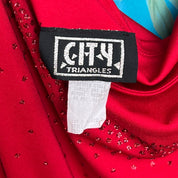 Y2K red glitter one shoulder dress (M/L)