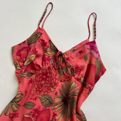 00s coral floral midi