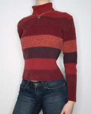 Red Striped Turtleneck (Medium) 