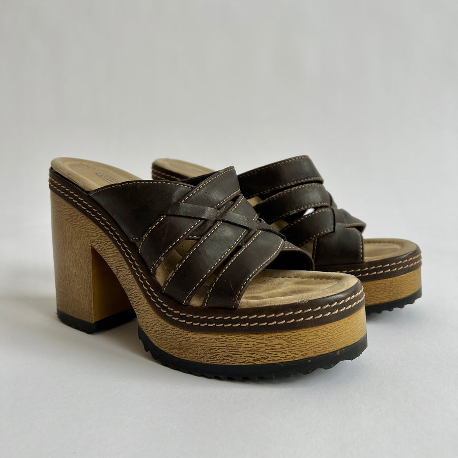 90s platform leather sandals 7