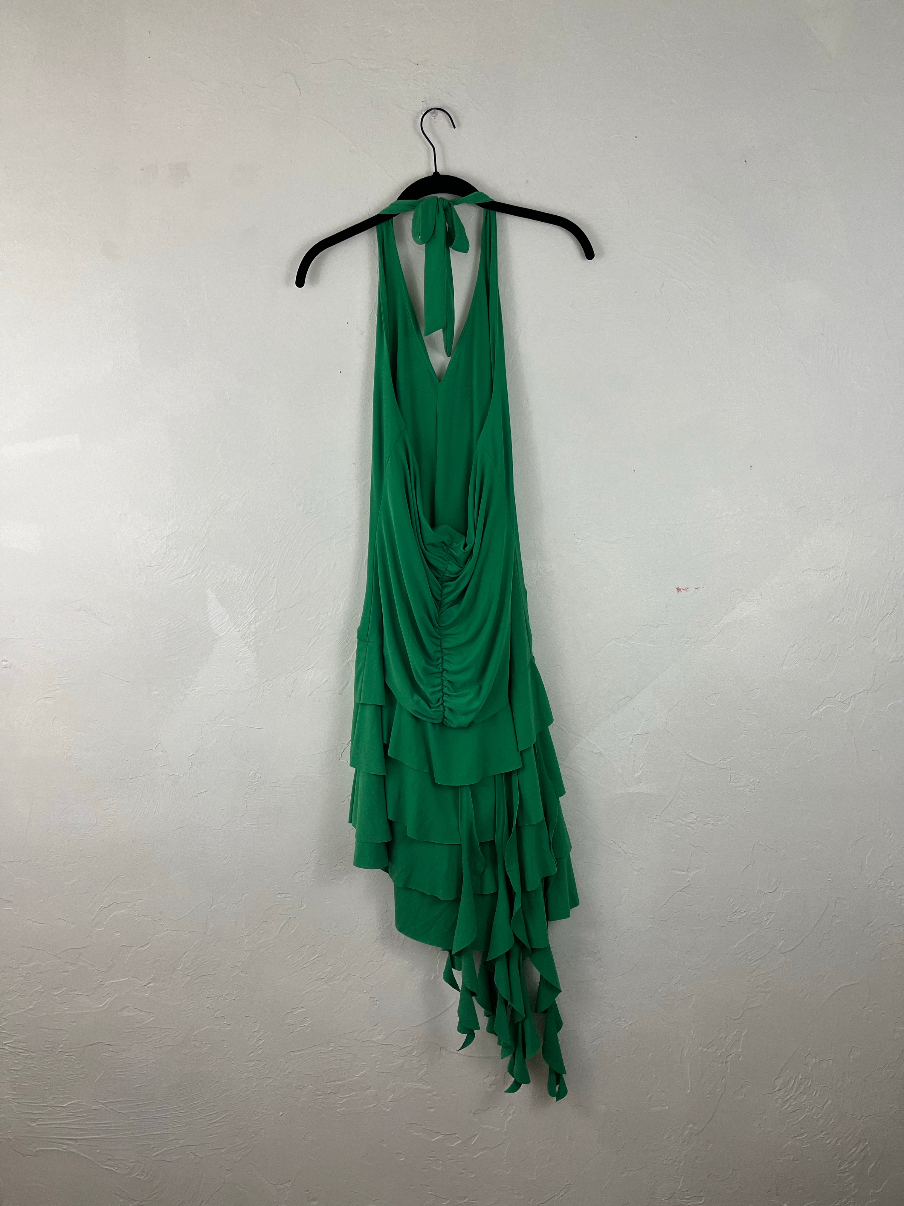 Green ruched midi