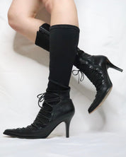 Black Stiletto Boots (7.5-8 US/39 EU)