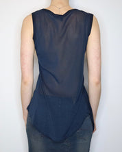 French Graphic Mesh Tank Top (M-L) 