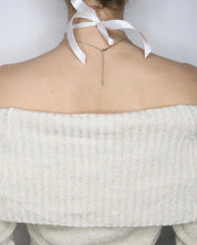 Pale Peach Silk Flower Choker 