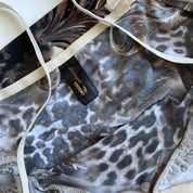 mixed print babydoll slip