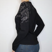 Black Long Sleeve Graphic Tee (Large)