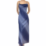 Blue striped sparkly dress