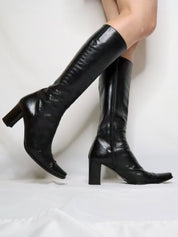 Italian Black Knee High Boots (8.5-9 US/40 EU)