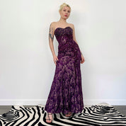 Vintage Lace Embellished Gown (S)