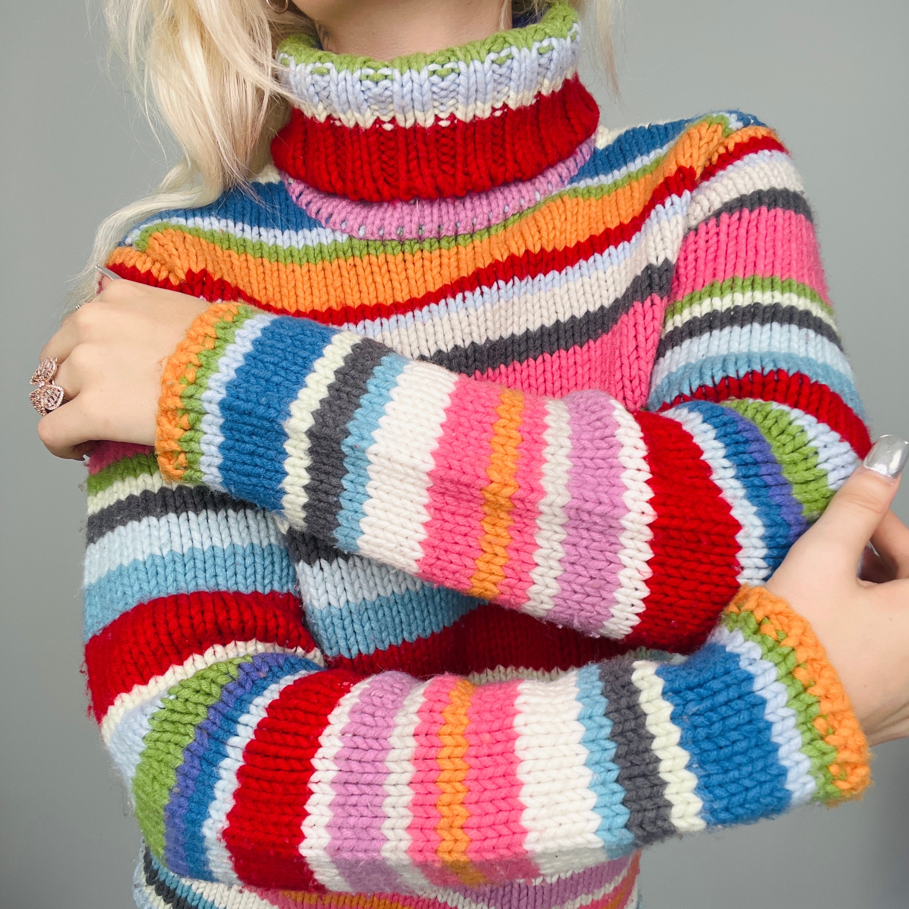 小物 90s OLD GAP Rainbow Knit Muffler. Printed Sweater-Knit Scarf For Women | Old Navy