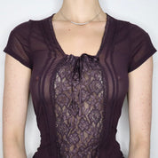 Dark Purple Mesh Blouse (Medium)
