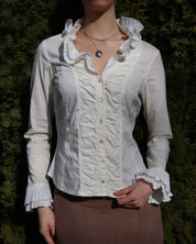 White Ruffle Blouse (M-L) 