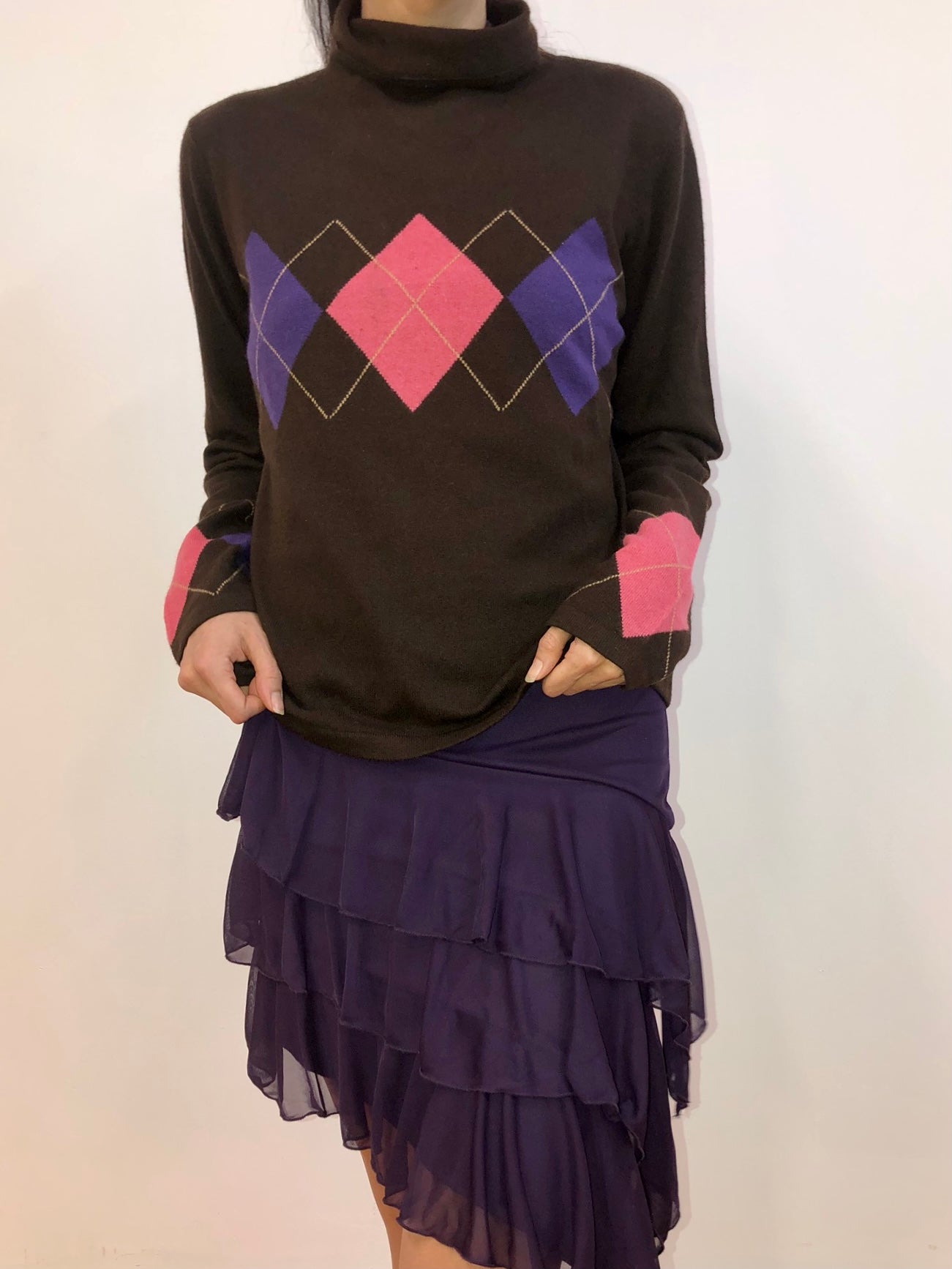 Brown Argyle Cashmere