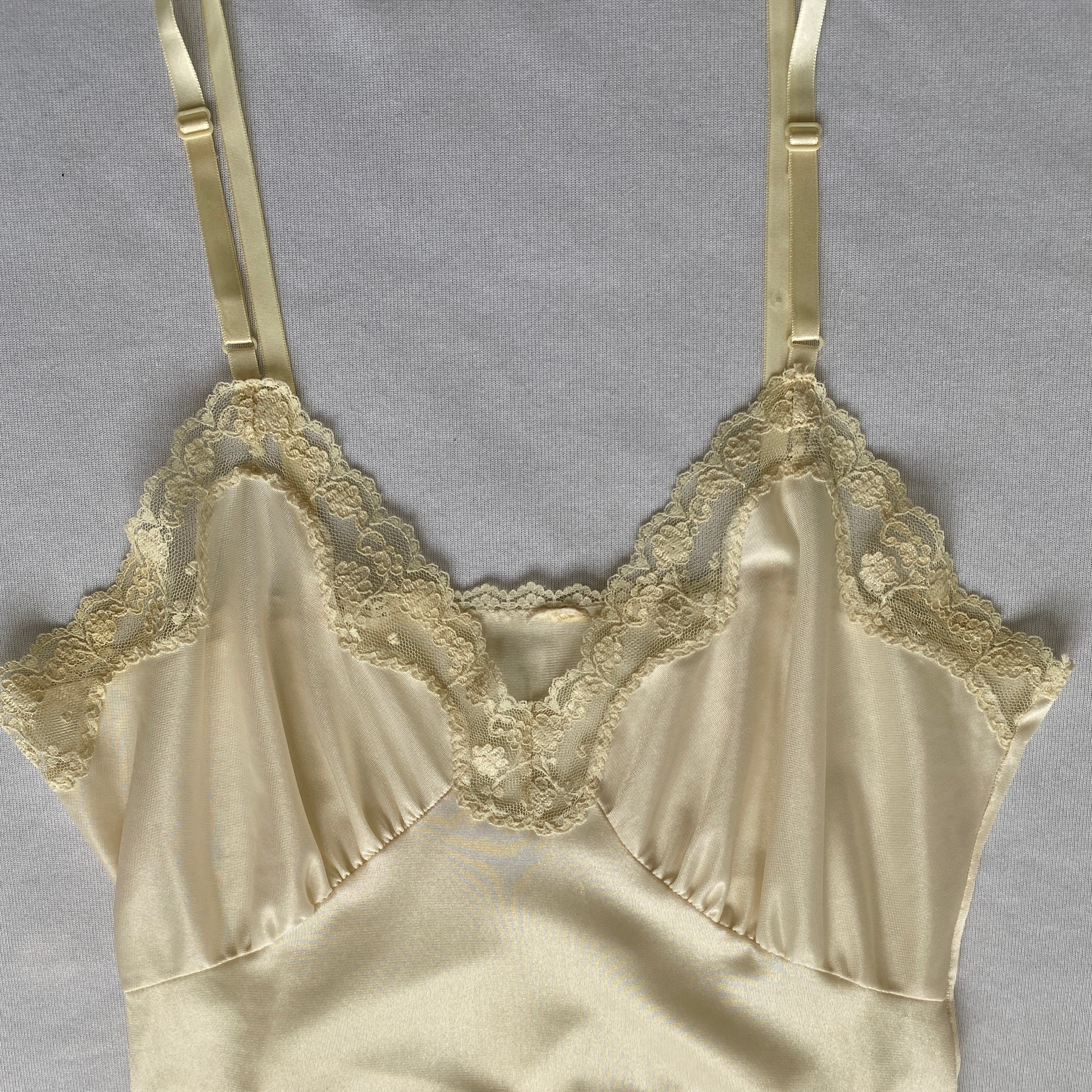 Vintage ivory satin slip