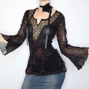 French Whimsigoth Mesh Blouse (M-L)