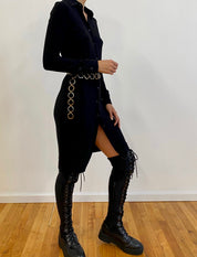Black Button Up Midi