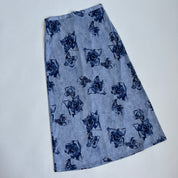 00s blue rose midi skirt