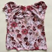 Y2k Pink floral crop sz s