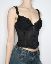 Black Mesh Bustier (Large/36D)