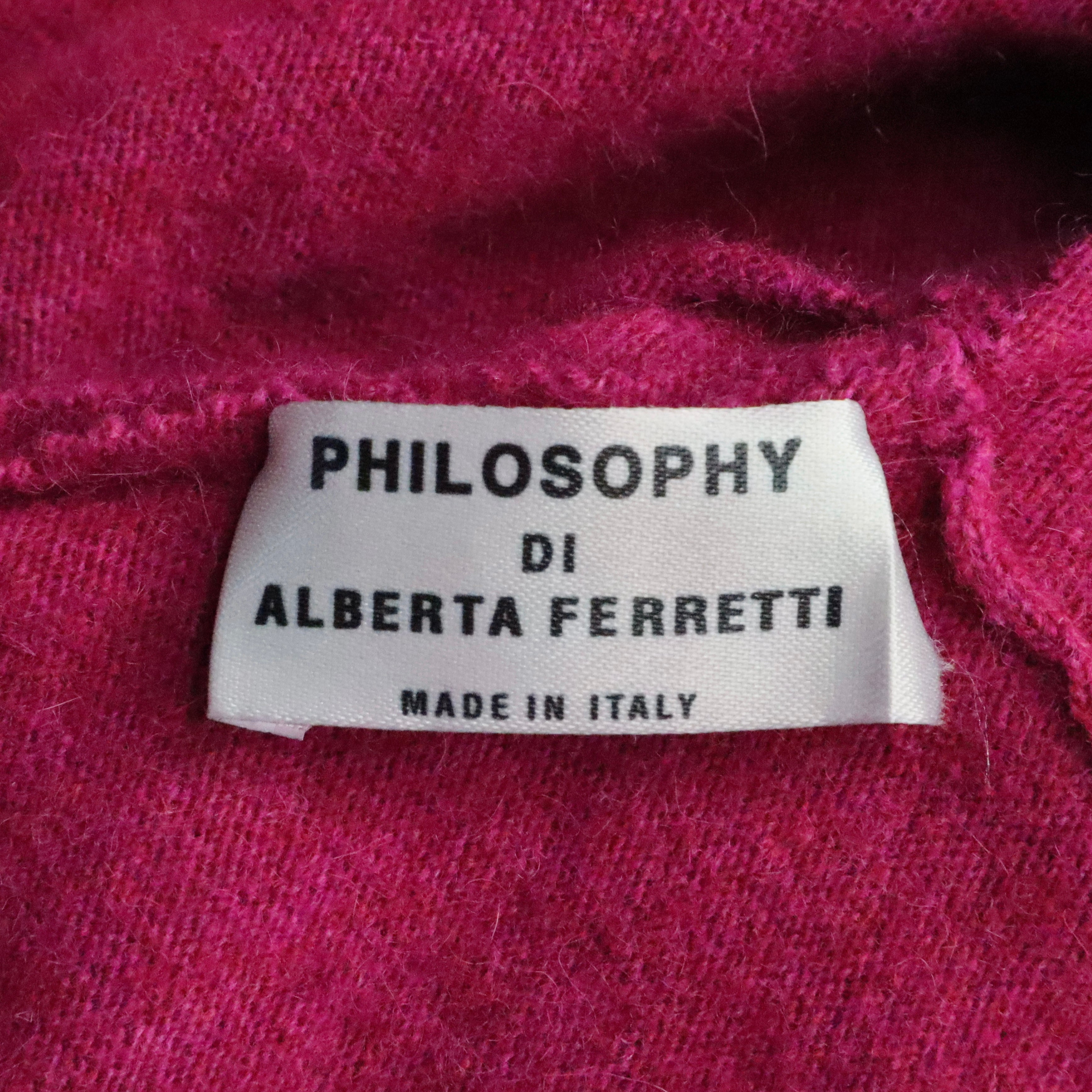 Alberta Ferretti Fuzzy Magenta Top (Medium)