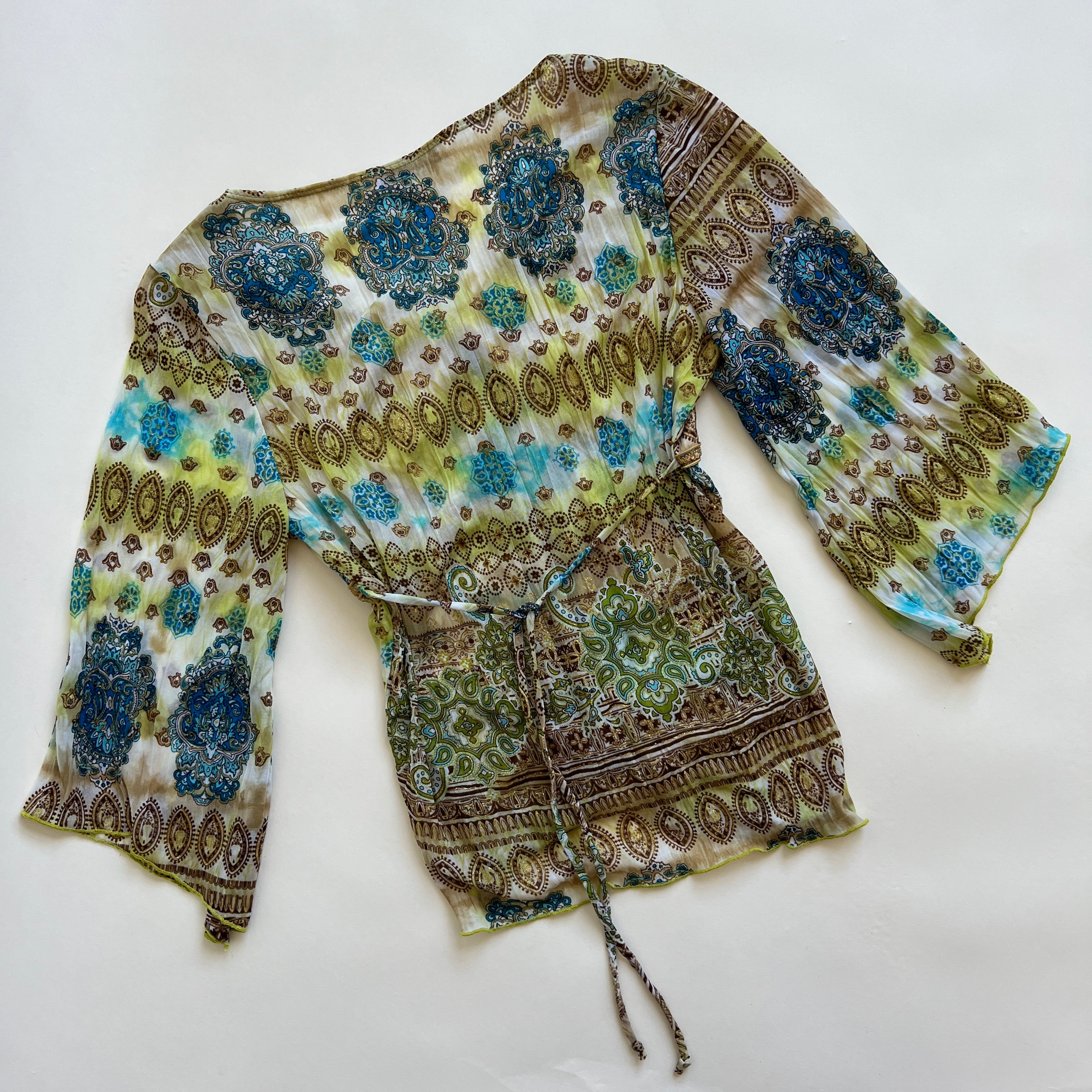00s glitter boho blouse