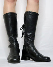 Black Leather Riding Boots (7-7.5 US)