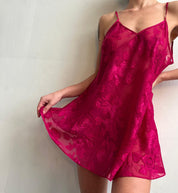 hot pink floral sheer slip