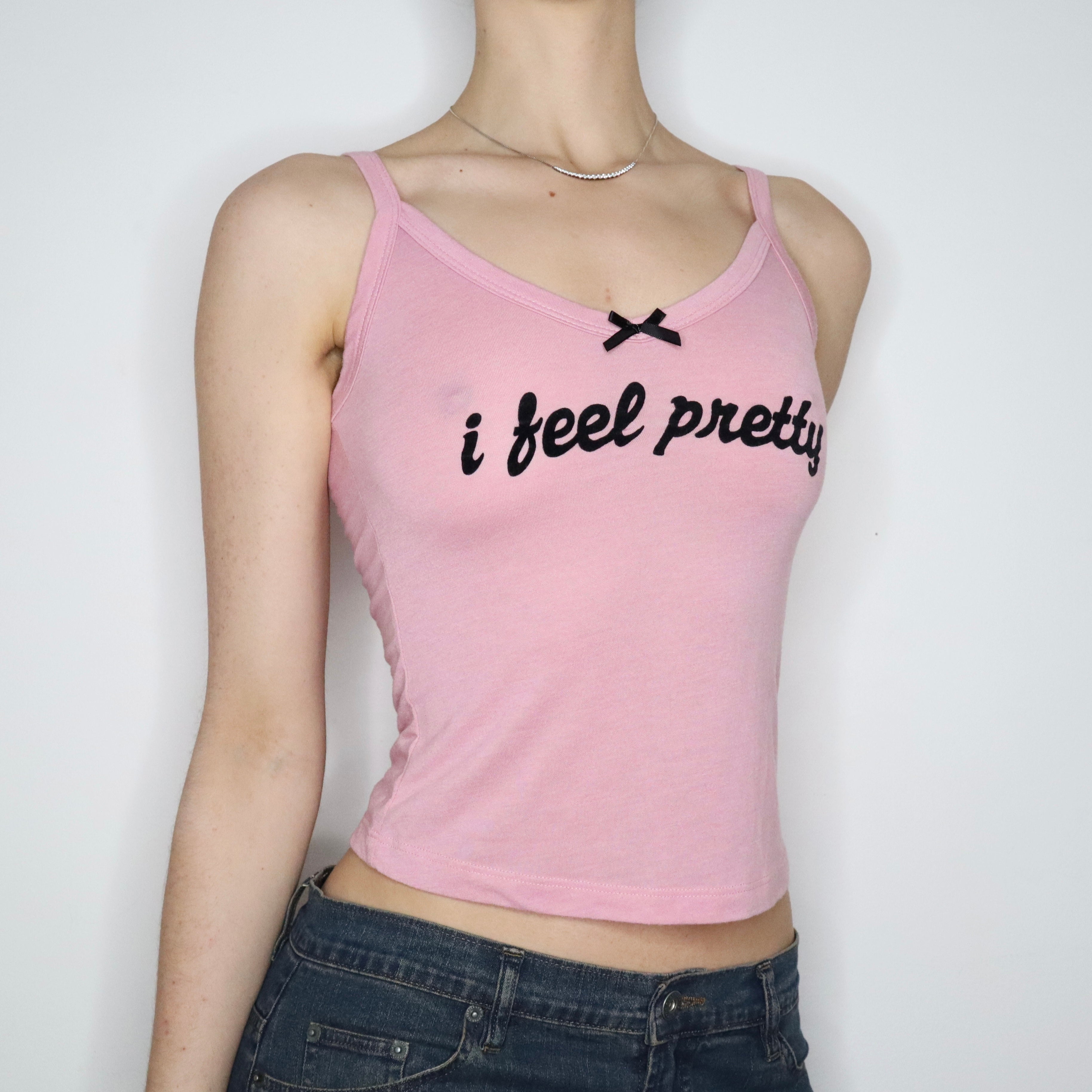 Y2K Pink Slogan Camisole (XS-S)