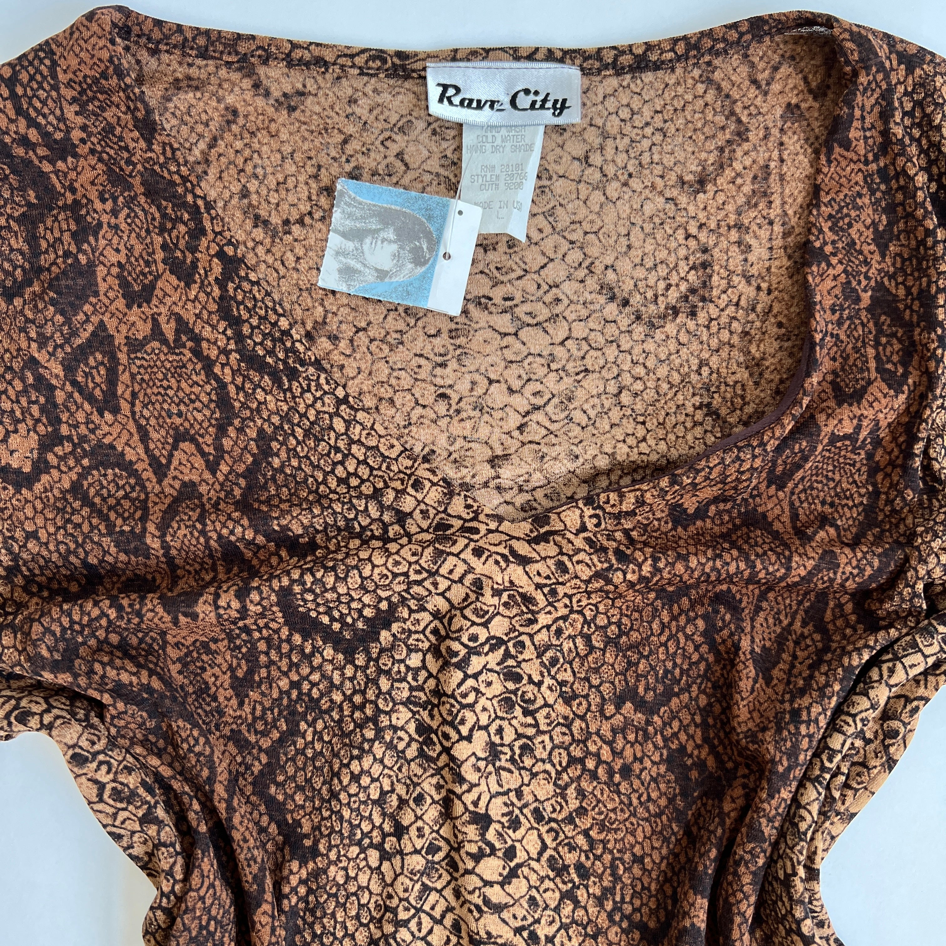 90s deadstock snakeskin top