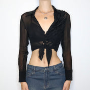 Guess Black Silk Button Up (Medium) 