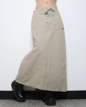Beige Cargo Maxi Skirt (M-L) 
