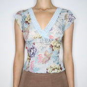 Light Blue Mesh Blouse (M-L)