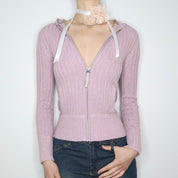 Pink Zip Up Hoodie (S-M) 