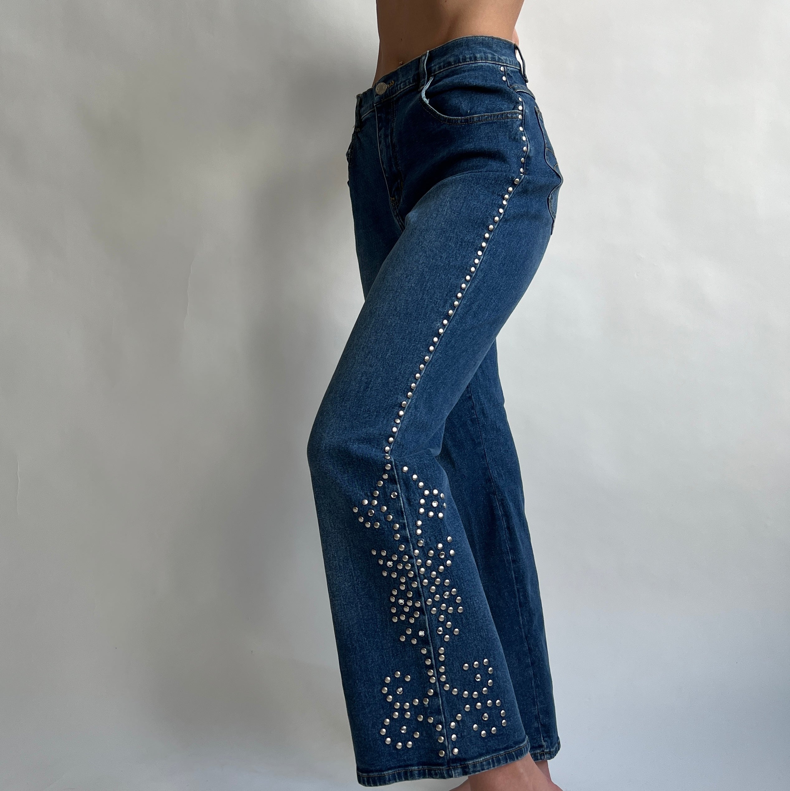 Vintage western studded jeans