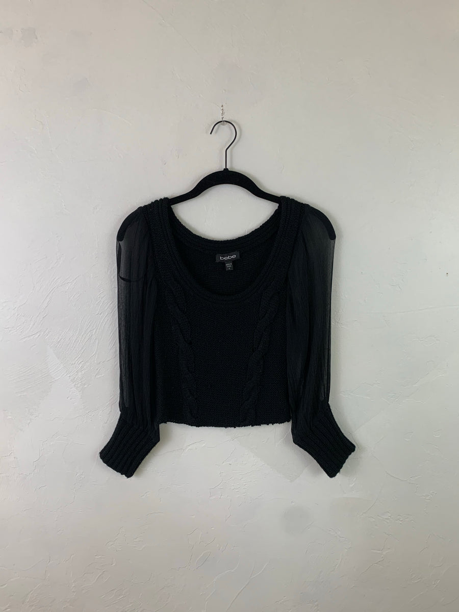 Bebe cable knit top