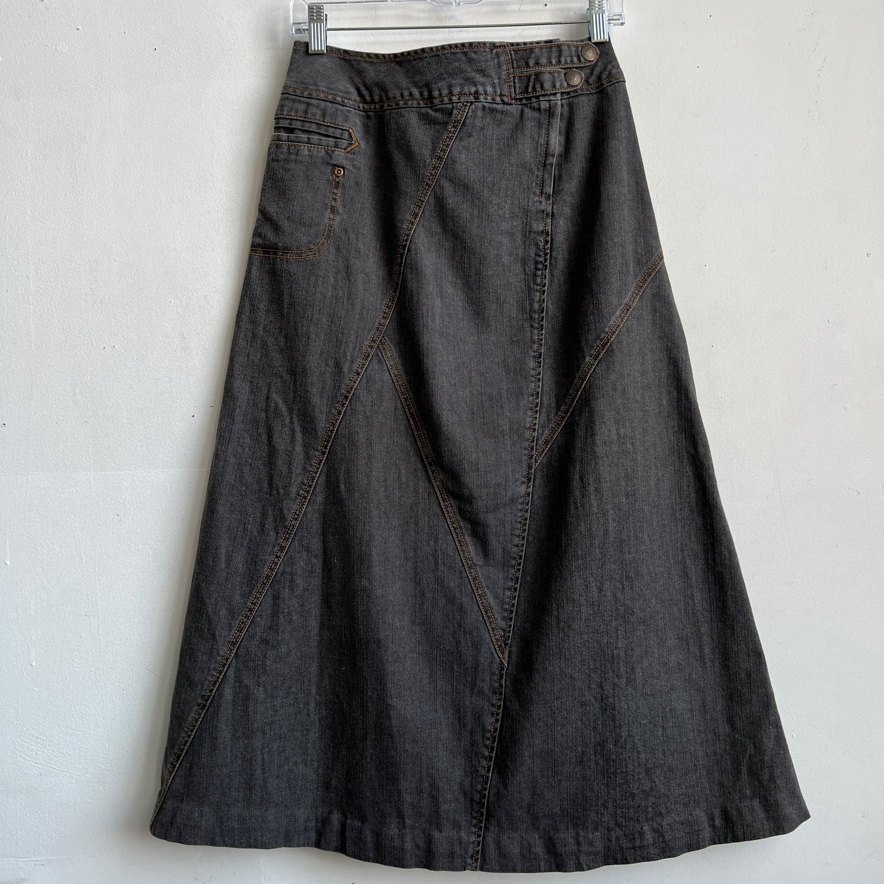 00s denim maxi skirt