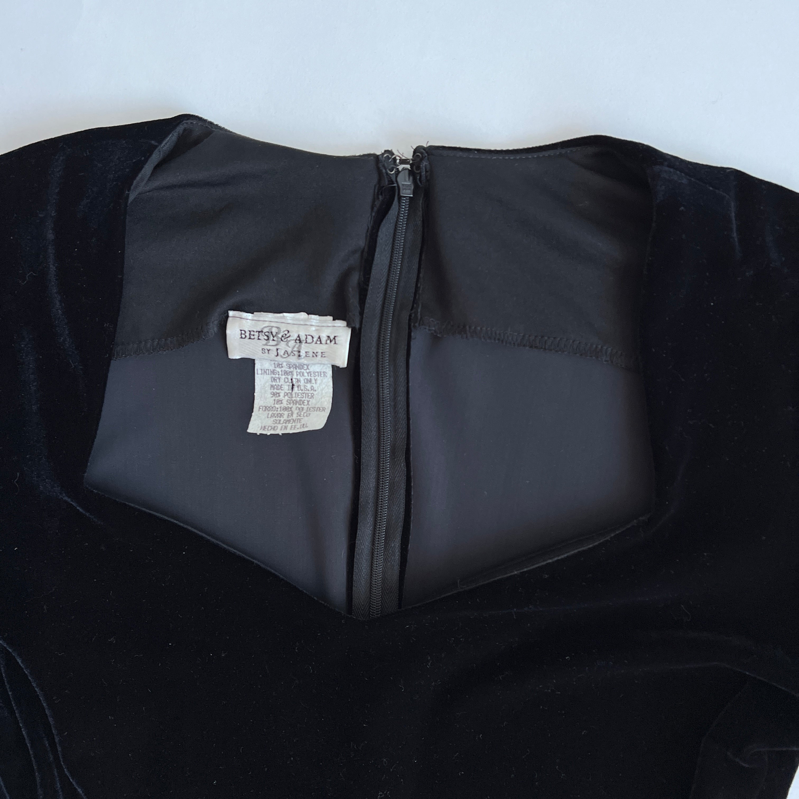 90s black velvet mini dress