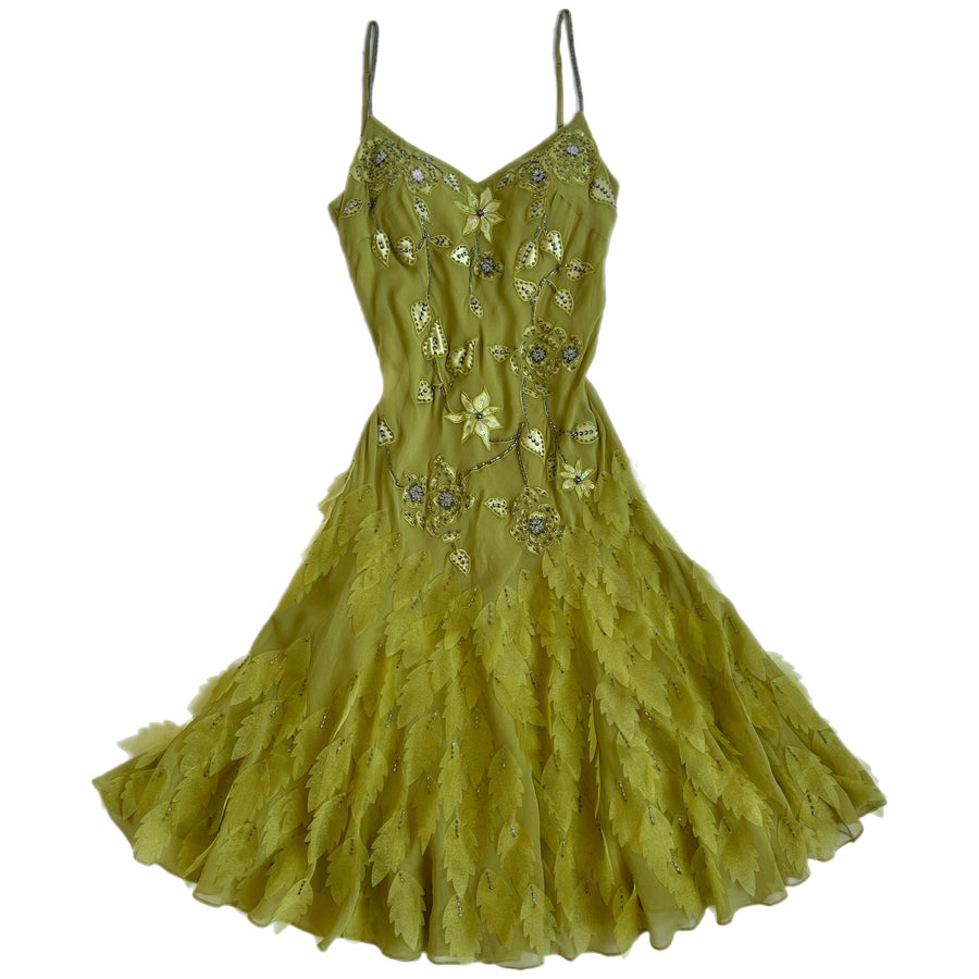 🧚 green silk dress