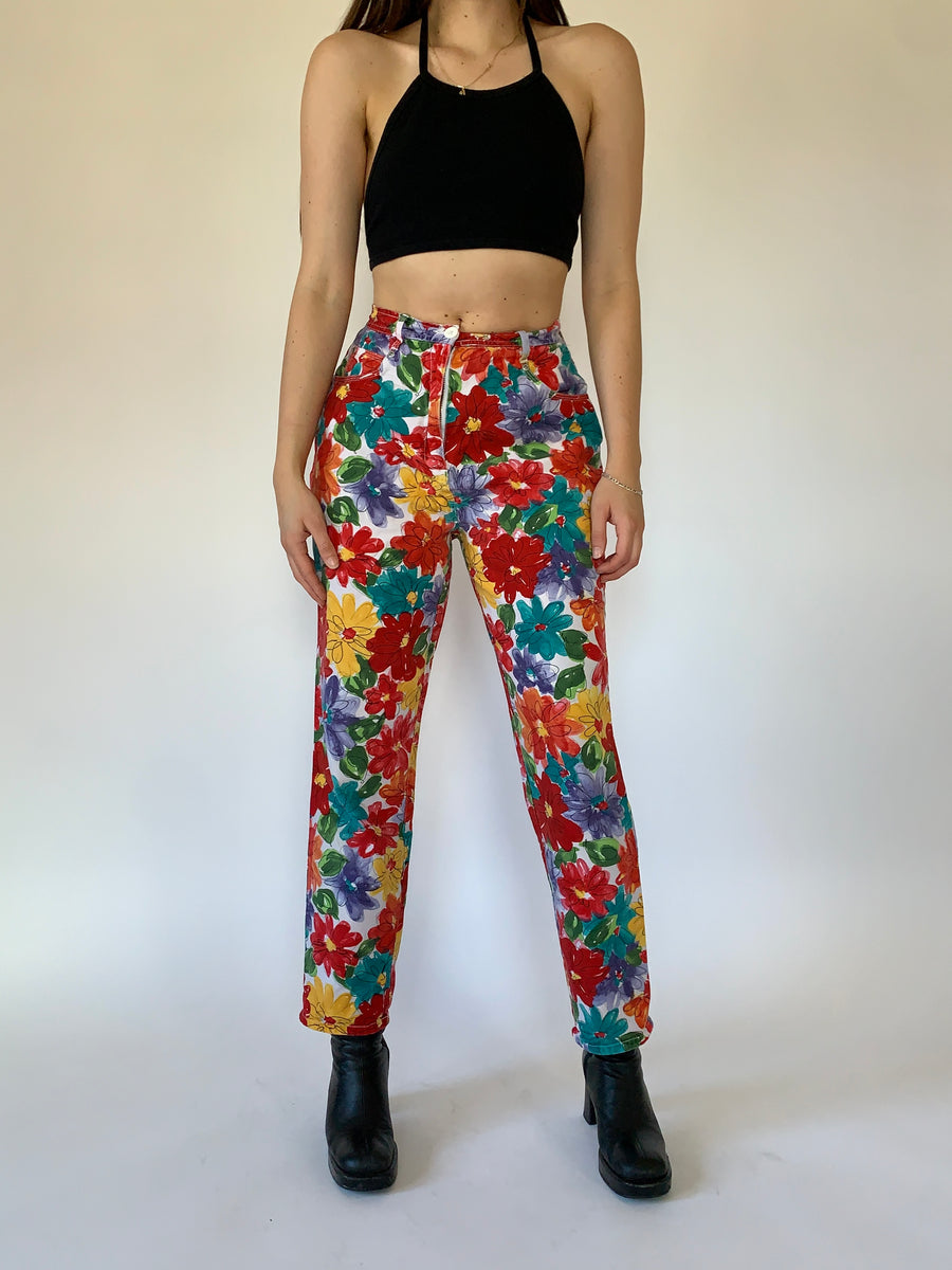 Vintage 1990s Flower Pants