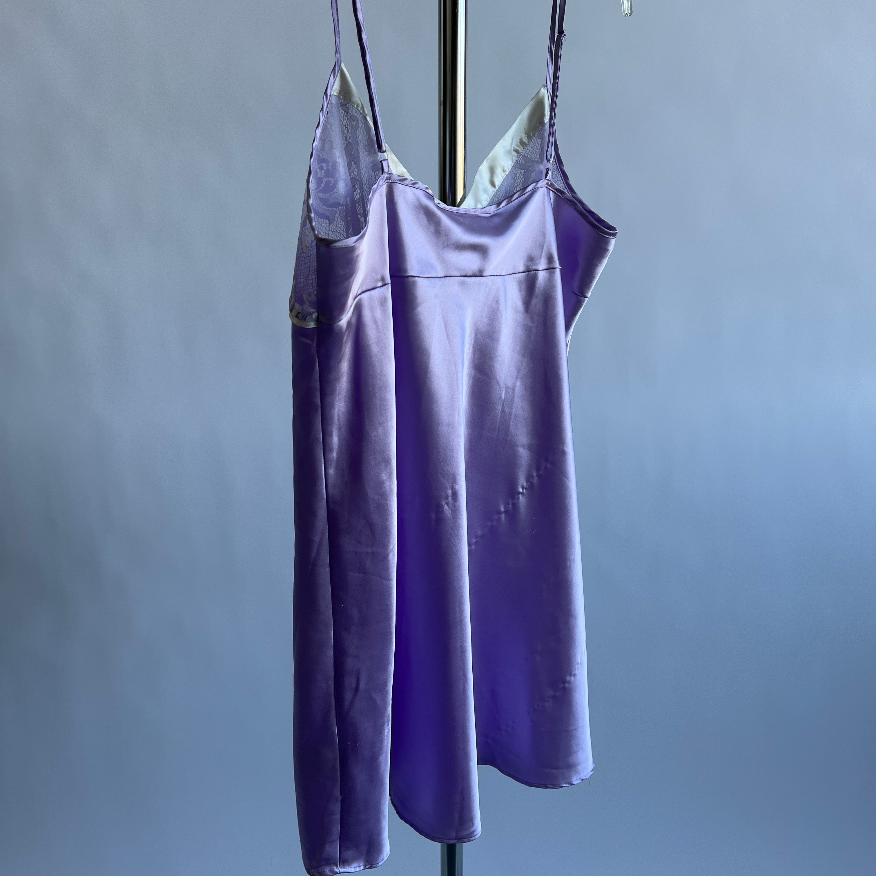 Lavender satin mini slip