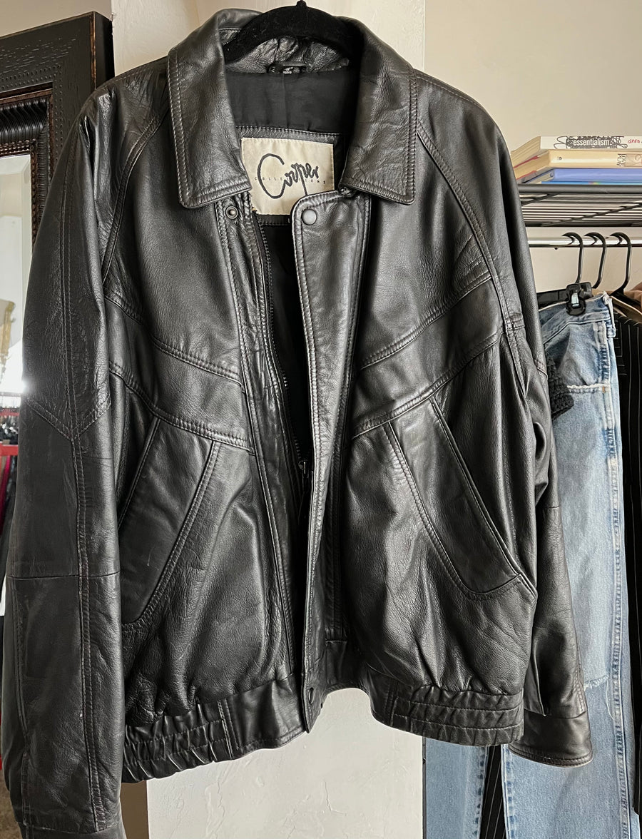 90s leather bomber jacket