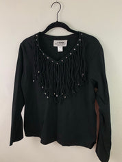 Fringe neckline top