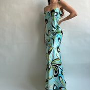 Vintage Y2K groovy print maxi dress XL