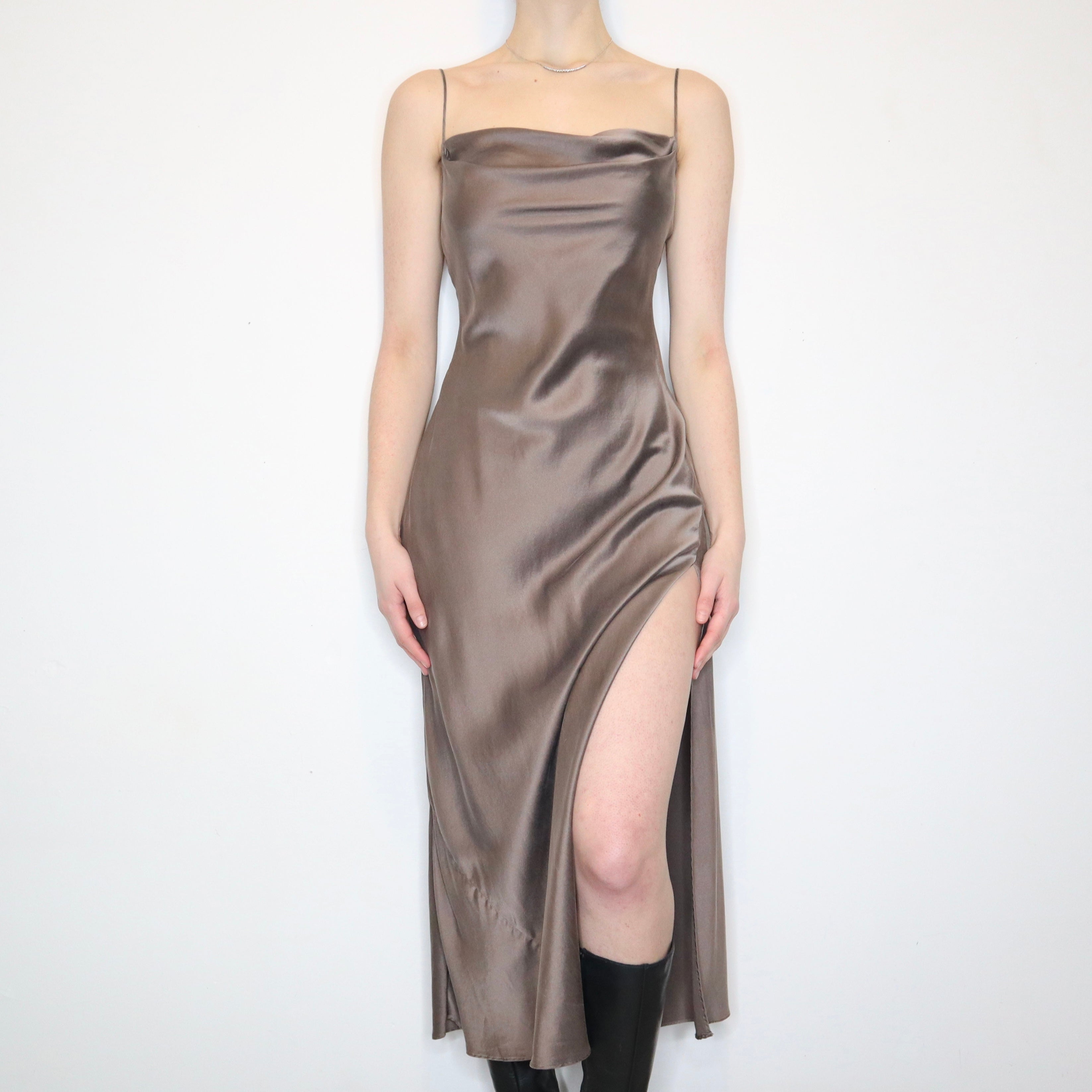 Silk Cowl Neck Gown (S-M)