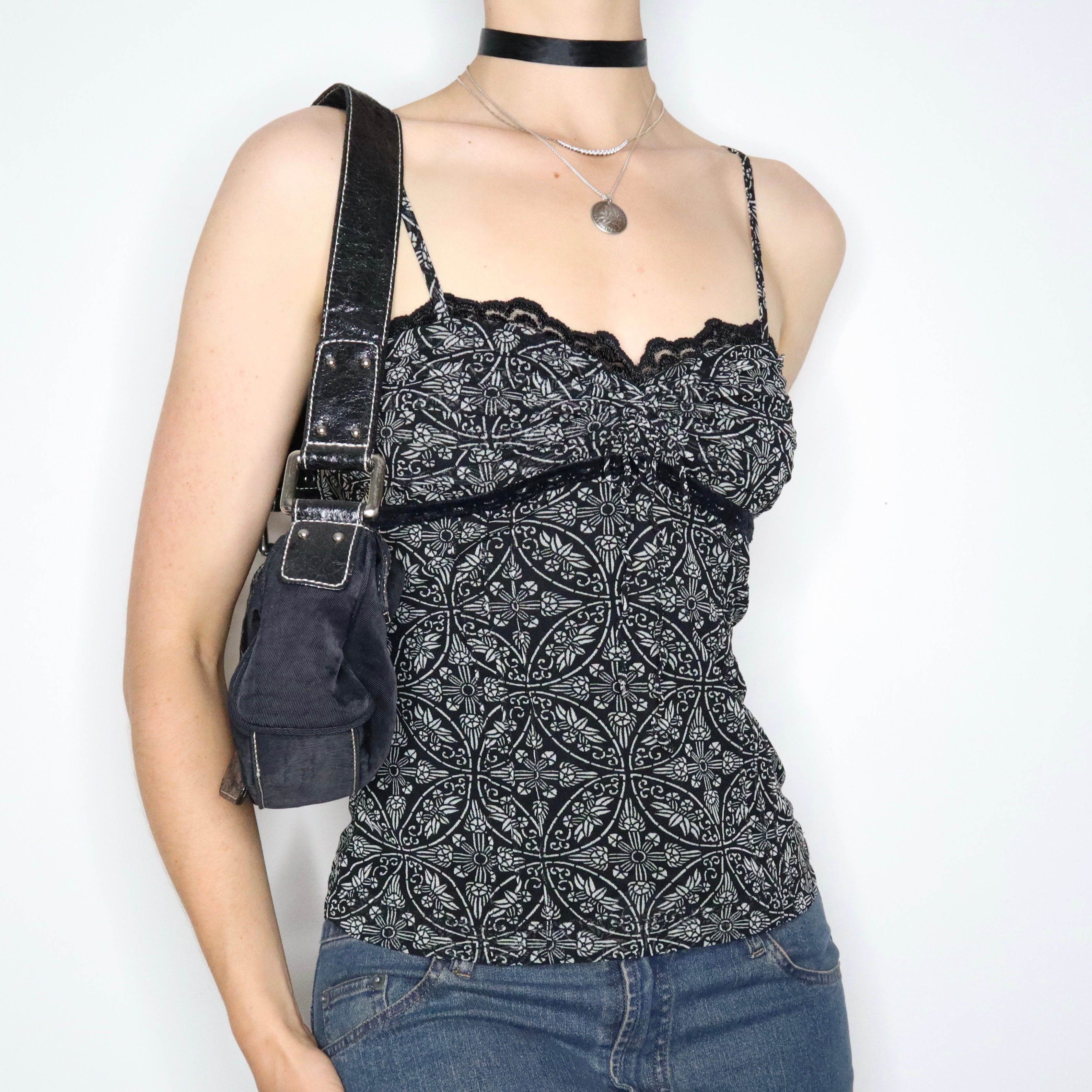 Y2K Mesh Print Camisole (S/M)
