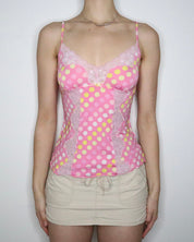 Pink Polka Dot Camisole (S-M) 