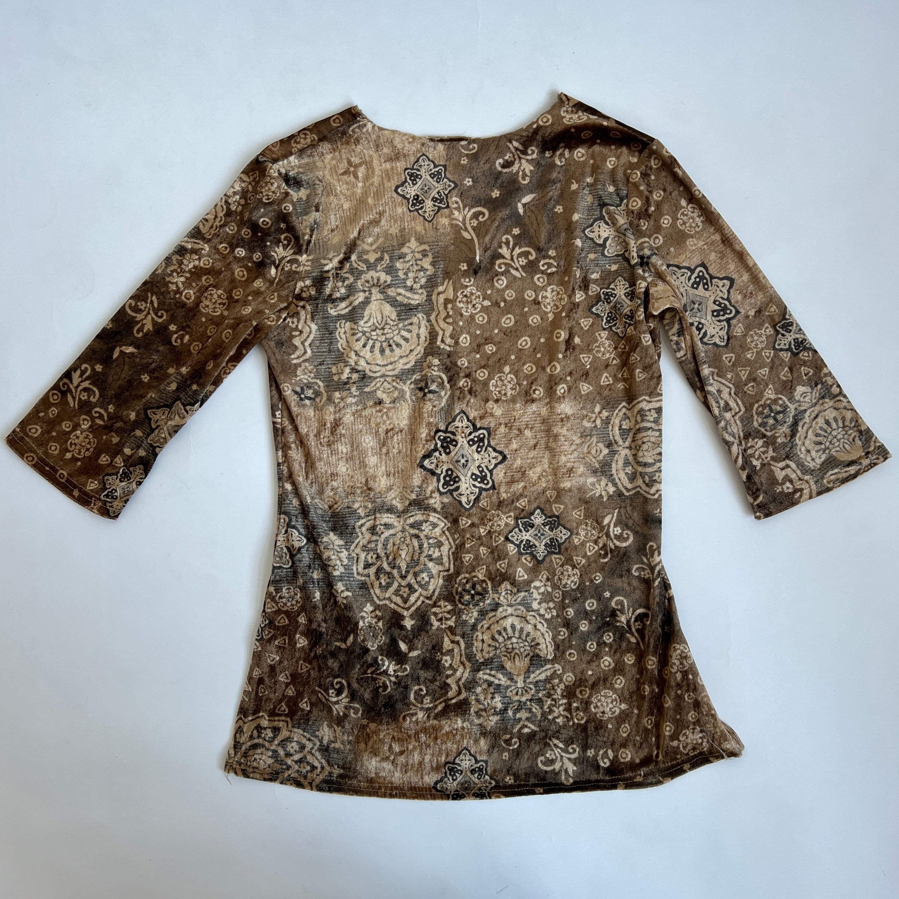 00s beige velvet top L